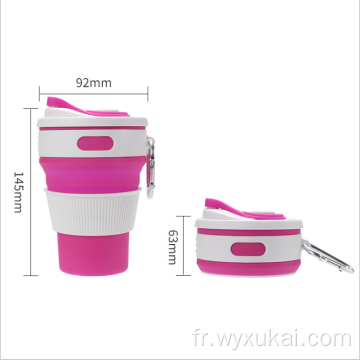 Tasses à café pliantes en silicone pour camping pliable de voyage 350 ml
